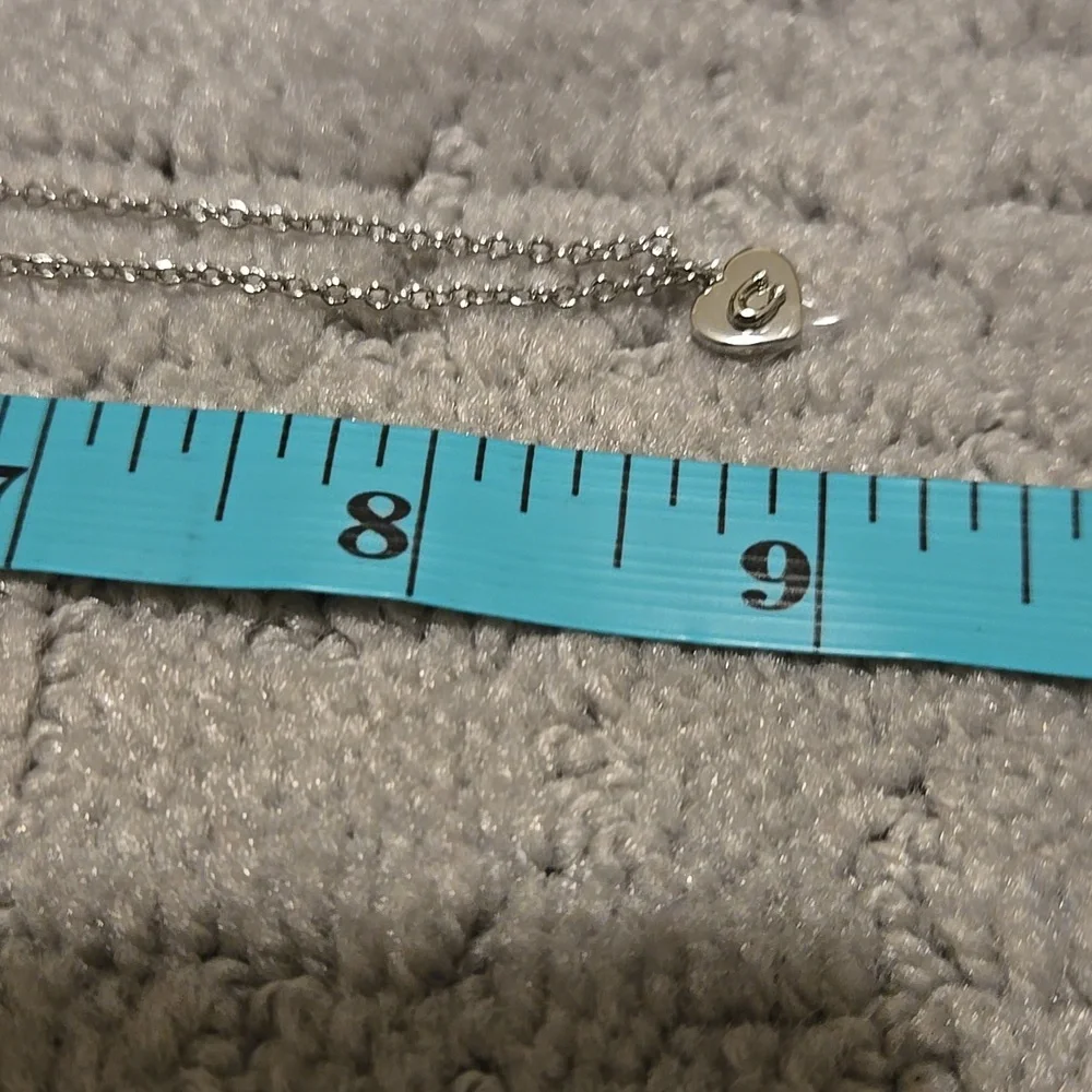 Coach Silver Heart Necklace NWT